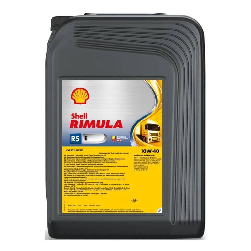 Shell Rimula R5 E 10w 40 Shell Rimula R5 E 10W-40 - 20L - Olejspol.cz
