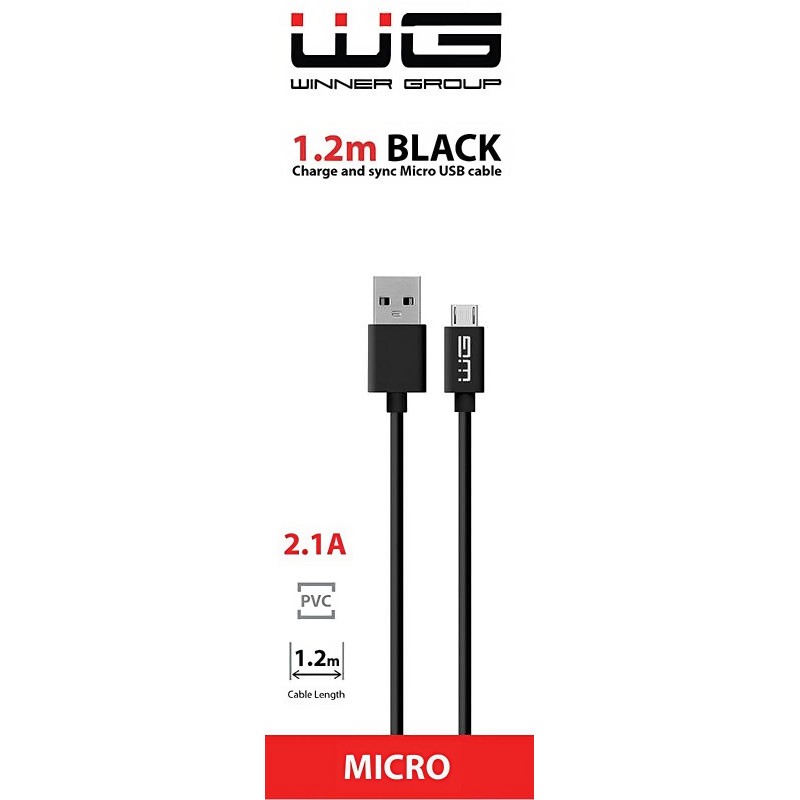 WG Datový kabel micro-USB 2.1A 120cm